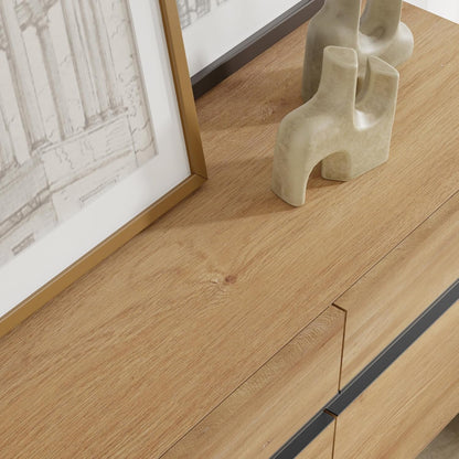 Modern TV Stand with Storage Cabinets for 110 Inch TV, Wood TV
