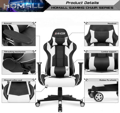 Gaming Chair, Office Chair High Back Computer Chair Leather Desk Chair