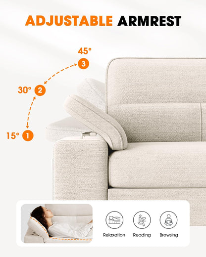 Beige Loveseat with Removable Cover (71.25")