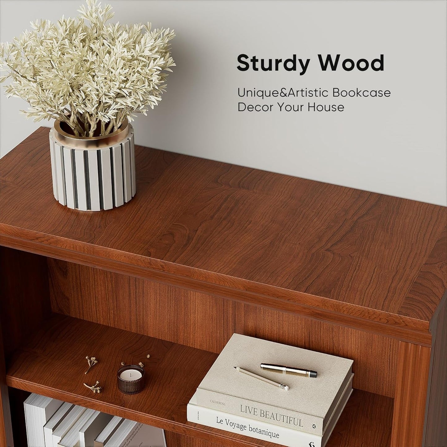 Bookcase Bookshelves, 5-Shelf Tall Bookcase 72" Wood Open Display