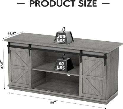 TV Stand for 65 Inch TV, Entertainment Center with Storage Cabinets