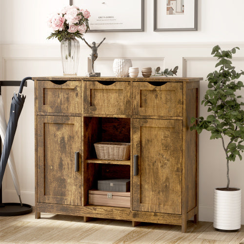 Storage Cabinets,Wooden Floor Cabinet,with Drawers And Shelves Storage