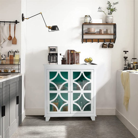 FEER Kitchen Storage Cabinet Buffet Sideboard with Glass Doors and