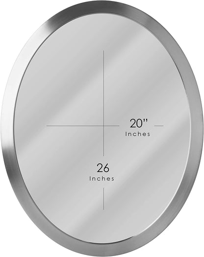 Head West Brushed Nickel Stainless Steel Oval Framed Beveled Accent