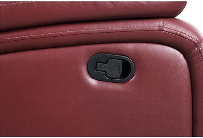 Red Faux Leather Reclining Loveseat rana