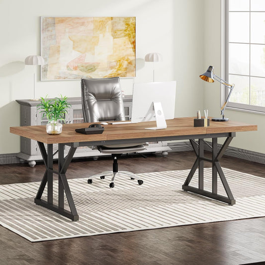 70.8-Inch Executive Desk, Large Computer Office Desk Workstation,