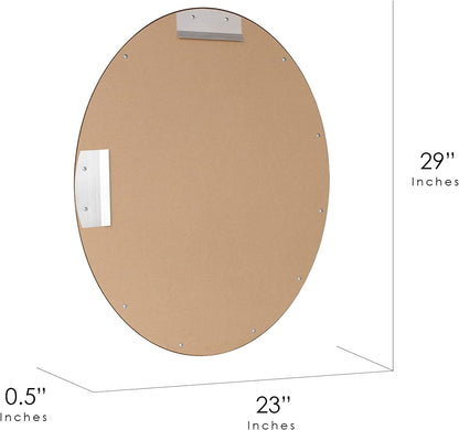 Head West Brushed Nickel Stainless Steel Oval Framed Beveled Accent