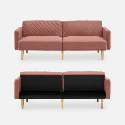 Chloe Futon Sofa Bed with Tapered Legs
