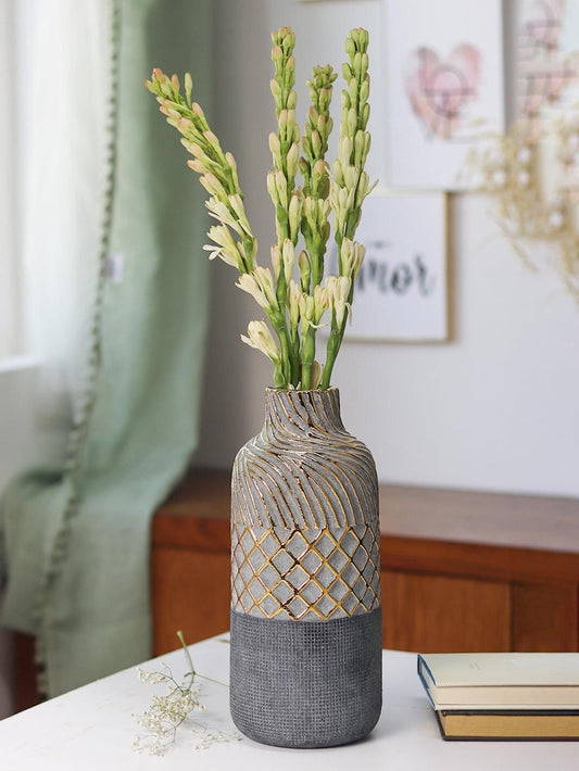 Abstract Bottle Shape Design Ceramic Vase