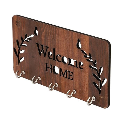 Wooden Key and Key Chain Holder for Home Decor and Modern with 5 Hooks