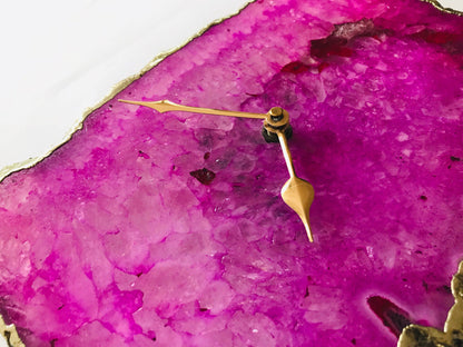 Pink Agate Large Wall/Table Clock/Personalised Momento