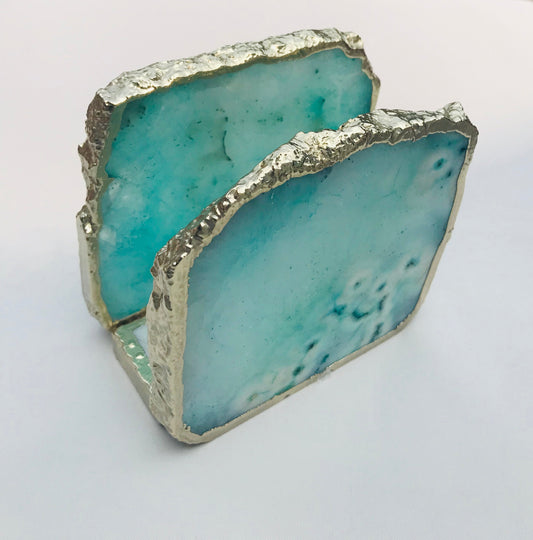 Aqua Agate Napkin Holder/Natural Stone Napkin Holder/Paper Napkin