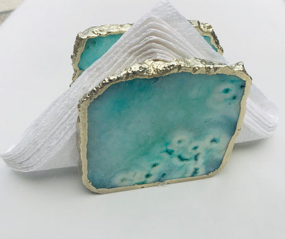 Aqua Agate Napkin Holder/Natural Stone Napkin Holder/Paper Napkin