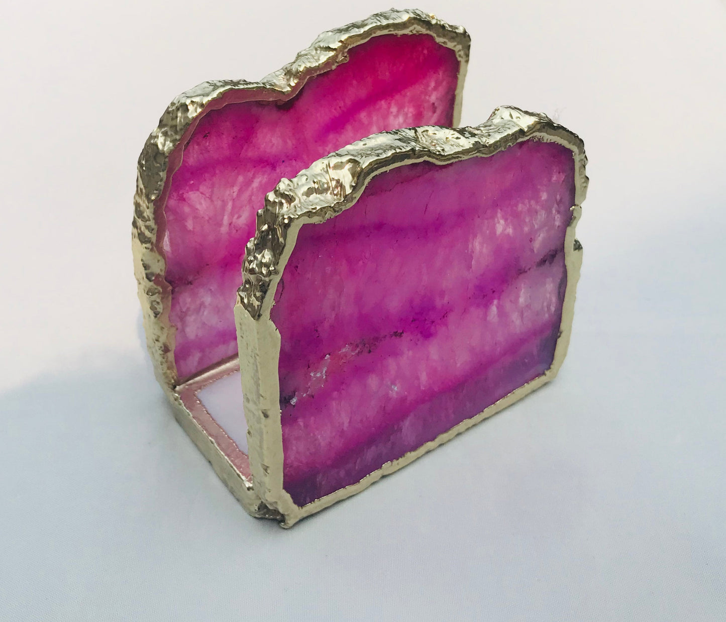Pink Agate Napkin Holder/Natural Stone Napkin Holder/Paper Napkin