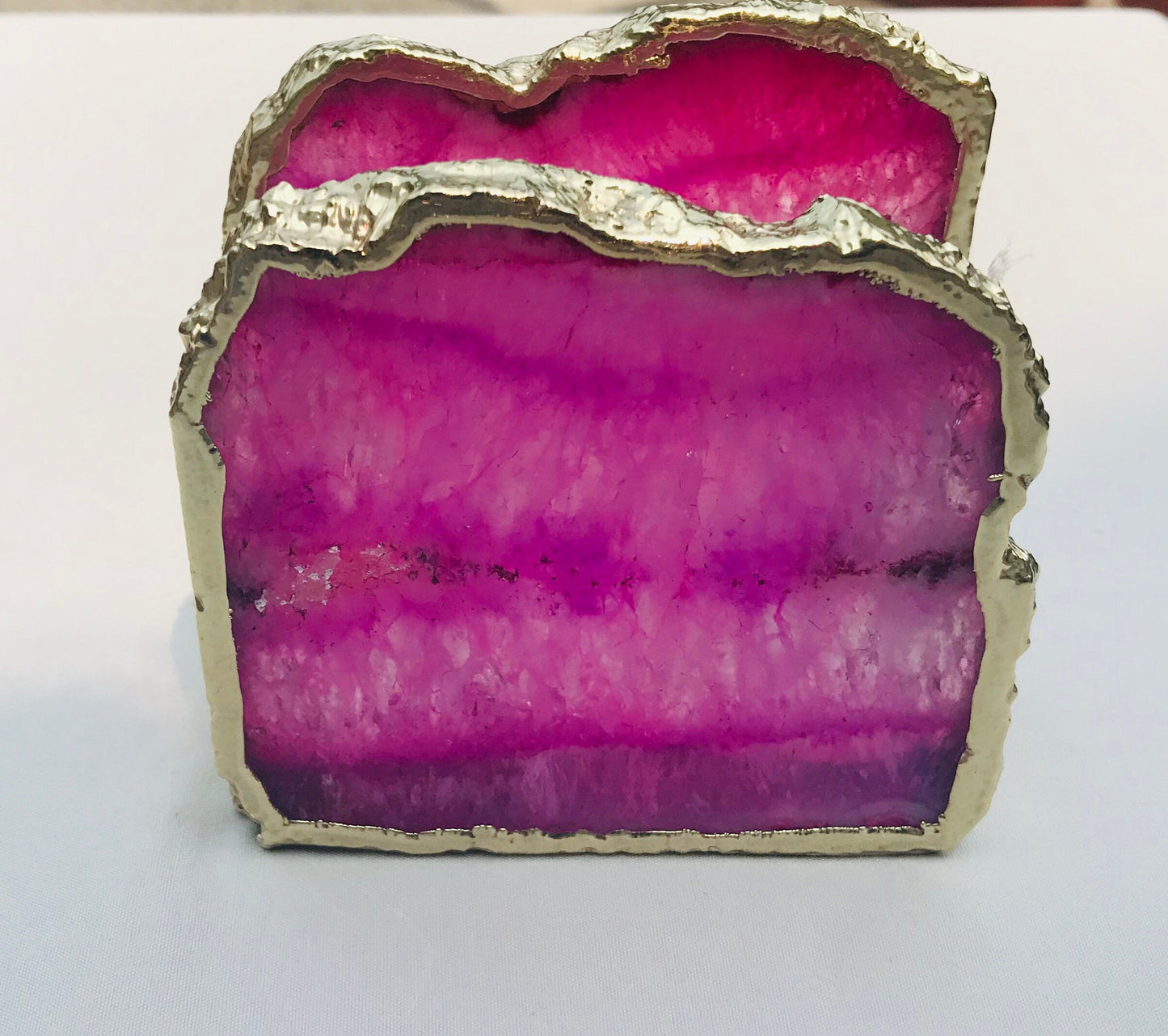 Pink Agate Napkin Holder/Natural Stone Napkin Holder/Paper Napkin
