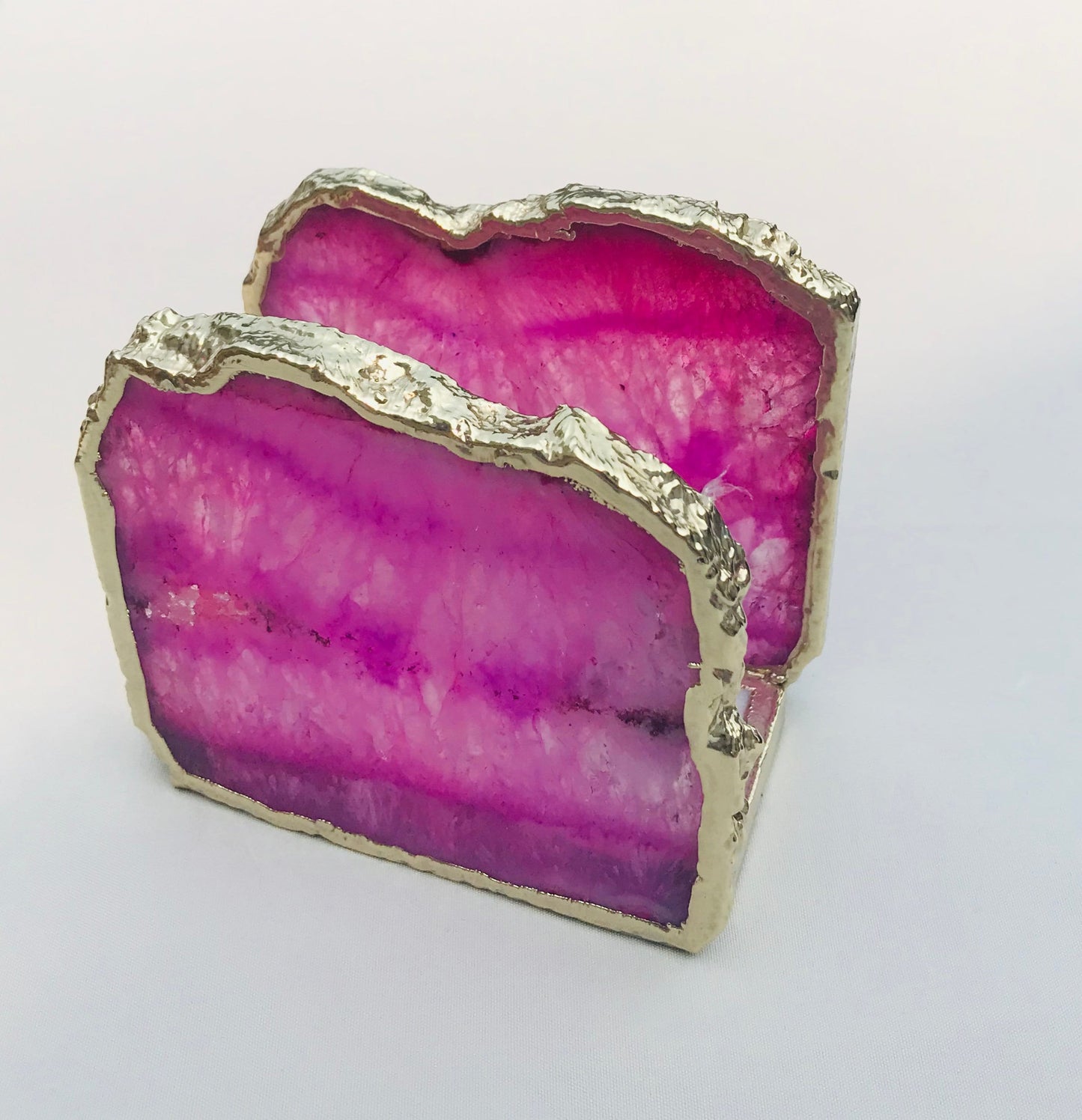 Pink Agate Napkin Holder/Natural Stone Napkin Holder/Paper Napkin