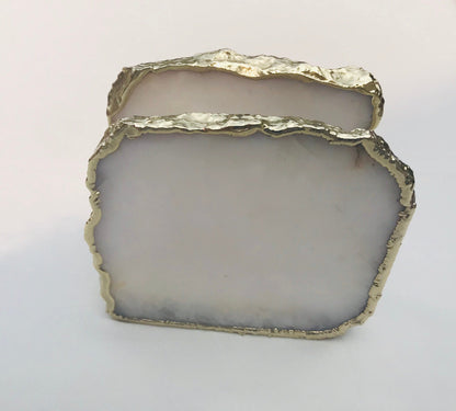 White Agate Napkin Holder/Natural Stone Napkin Holder/Paper Napkin