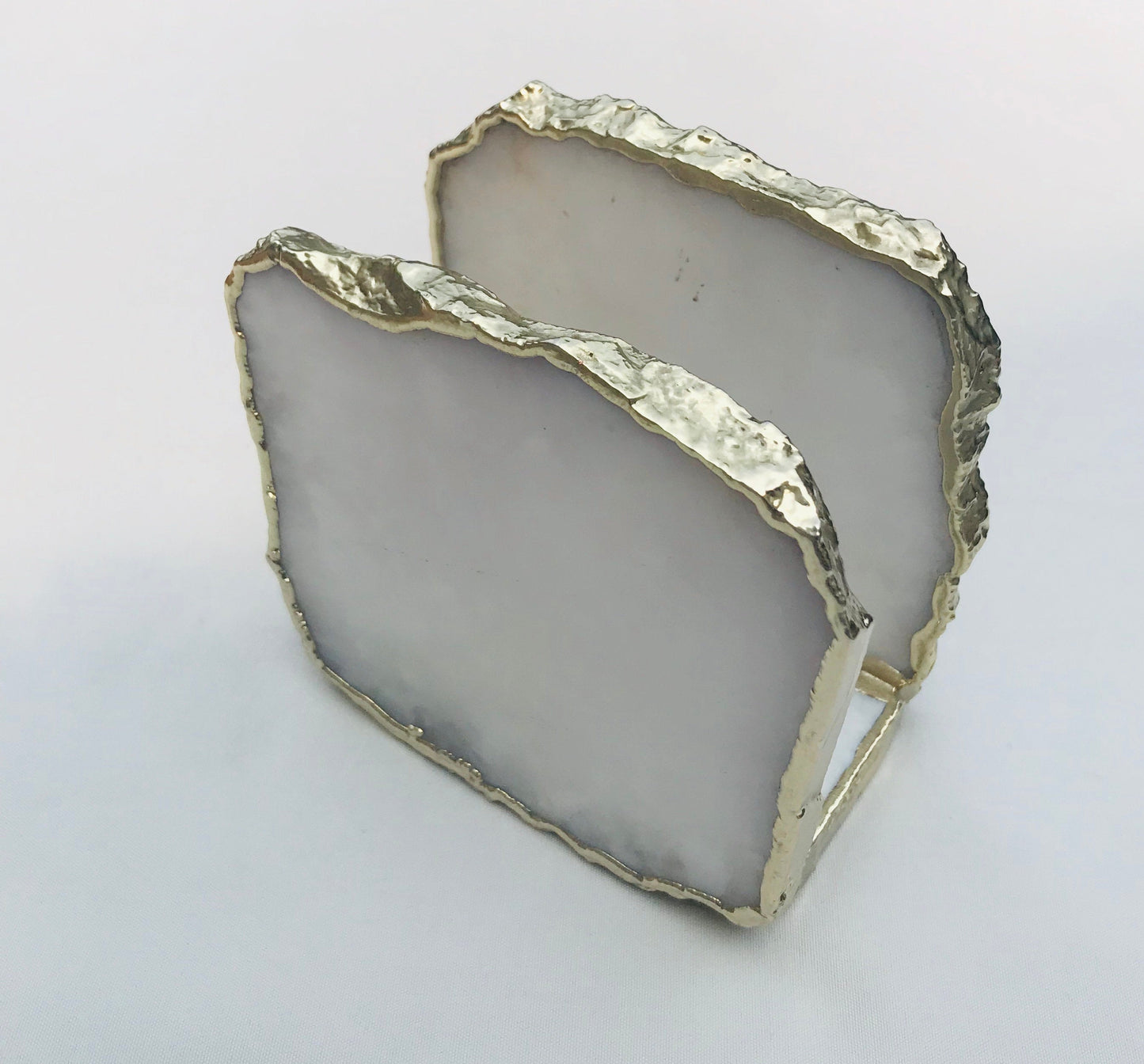 White Agate Napkin Holder/Natural Stone Napkin Holder/Paper Napkin