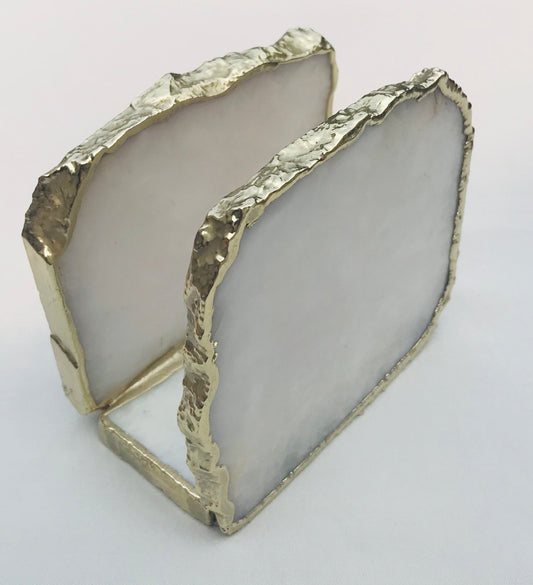 White Agate Napkin Holder/Natural Stone Napkin Holder/Paper Napkin