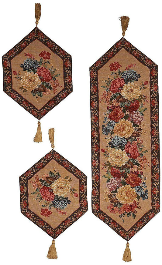 DaDa Bedding Set of 3-Pieces - Breath of Spring Floral Beige Woven