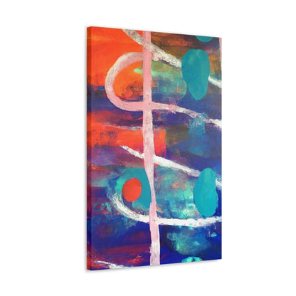 Wall Art Decor - Canvas Print Artwork - Red Blue Abstract Pattern
