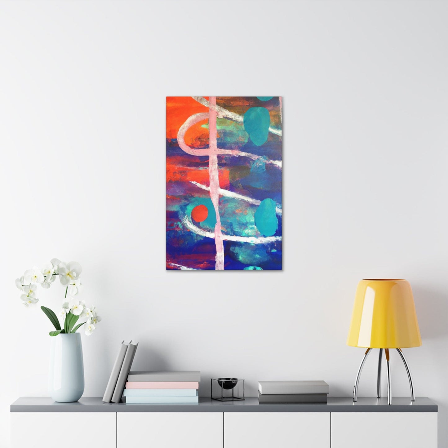 Wall Art Decor - Canvas Print Artwork - Red Blue Abstract Pattern