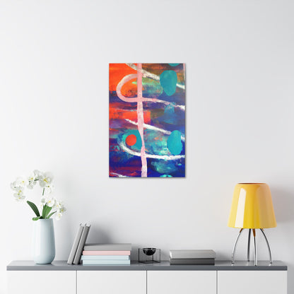 Wall Art Decor - Canvas Print Artwork - Red Blue Abstract Pattern