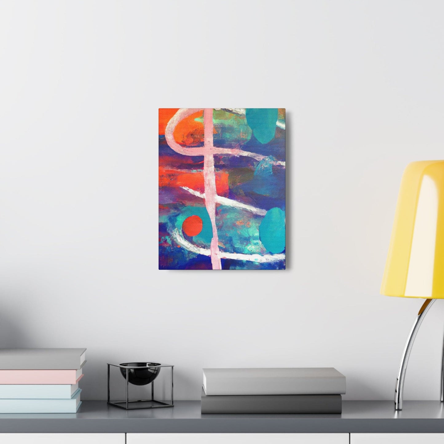 Wall Art Decor - Canvas Print Artwork - Red Blue Abstract Pattern