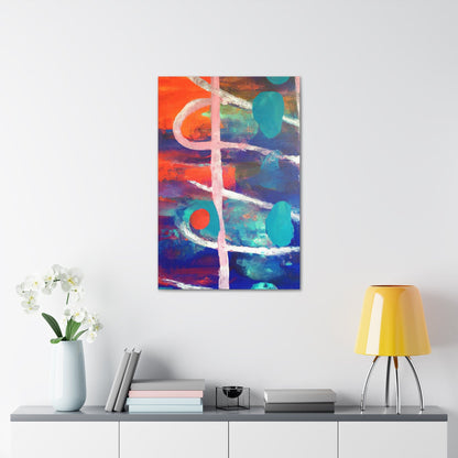 Wall Art Decor - Canvas Print Artwork - Red Blue Abstract Pattern